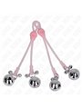 Kink - Pendenti per Capezzoli con Teschio Rosa Fluo e Campanellini Argento