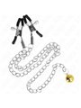Kink - Morsetti a Vite per Capezzoli con Catena Piatta e Campana 30 Cm