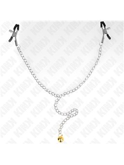Kink - Morsetti a Vite per Capezzoli con Catena Piatta e Campana 30 Cm