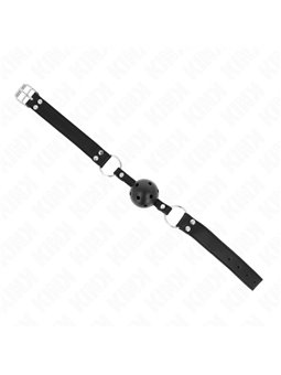 Kink - Bavaglio con Palla Traspirante 4 Cm Nero con Doppio Rivetto