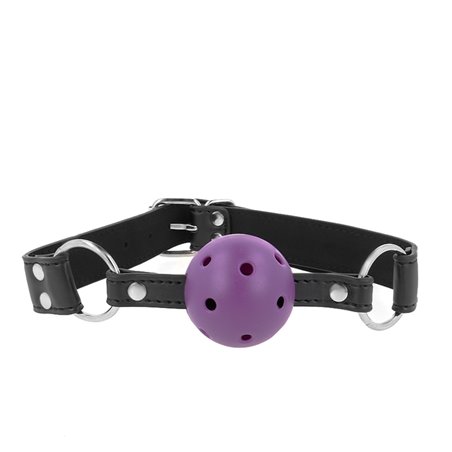 Kink - Bavaglio con Palla Traspirante 4 Cm Viola con Doppio Rivetto