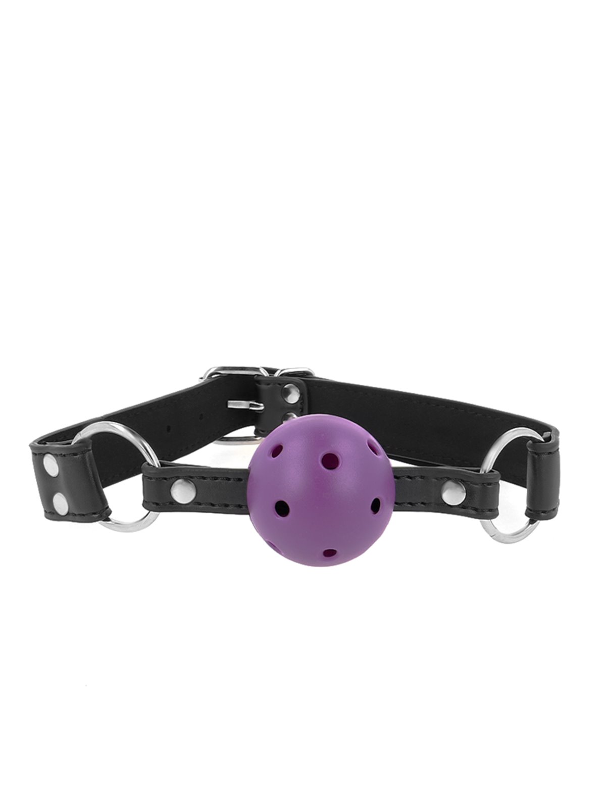 Kink - Bavaglio con Palla Traspirante 4 Cm Viola con Doppio Rivetto