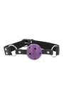 Kink - Bavaglio con Palla Traspirante 4 Cm Viola con Doppio Rivetto