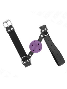 Kink - Breathable Ball 4 Cm Gag With Double Rivet Purple 62.5 X 2.5 Cm Adjustable 42-58 Cm