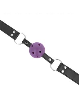Kink - Breathable Ball 4 Cm Gag With Double Rivet Purple 62.5 X 2.5 Cm Adjustable 42-58 Cm