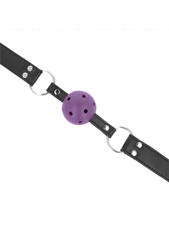 Kink - Bavaglio con Palla Traspirante 4 Cm Viola con Doppio Rivetto