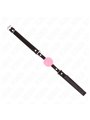 Kink - Bavaglio in Pelle Vegana Nera con Palla 4 Cm Rosa