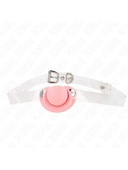 Kink - Bavaglio Trasparente con Ciuccio Rosa 5,5 x 4 Cm