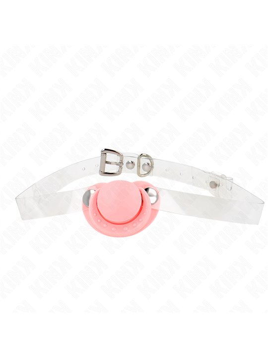 Kink - Bavaglio Trasparente con Ciuccio Rosa 5,5 x 4 Cm