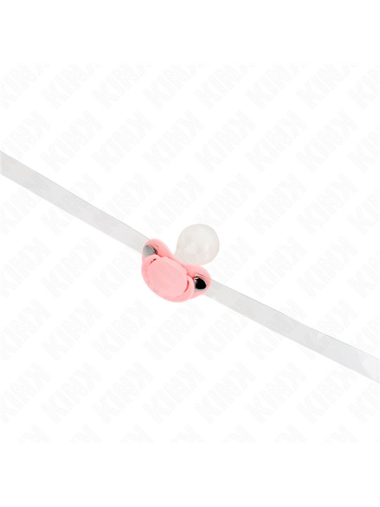 Kink - Bavaglio Trasparente con Ciuccio Rosa 5,5 x 4 Cm