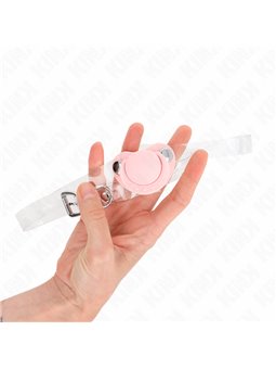 Kink - Bavaglio Trasparente con Ciuccio Rosa 5,5 x 4 Cm