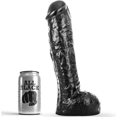 All Black - Pene Realistico con Testicoli e Ventosa 29 CM