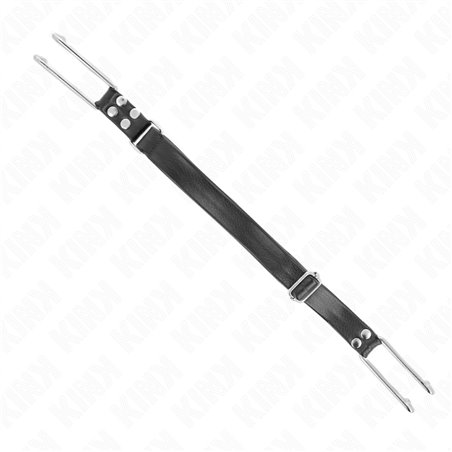 Kink - Bavaglio in Pelle Vegana e Ganci in Acciaio Regolabile 36-52 Cm