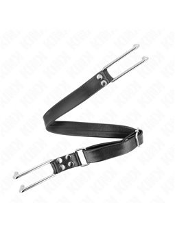 Kink - Bavaglio in Pelle Vegana e Ganci in Acciaio Regolabile 36-52 Cm