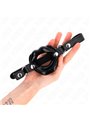 Kink - Bavaglio in Pelle Vegana Nera con Bocca 8 Cm Regolabile 39-58 Cm