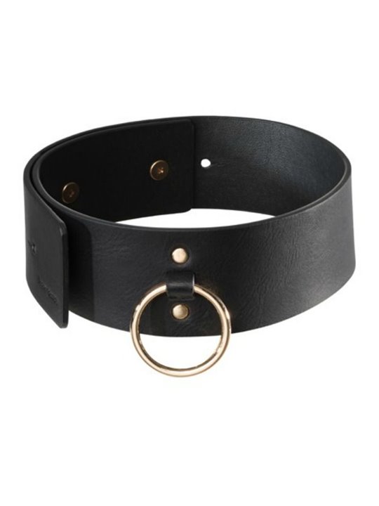 Bijoux Indiscrets - Collare in Pelle Vegana Nera con Guinzaglio in Metallo