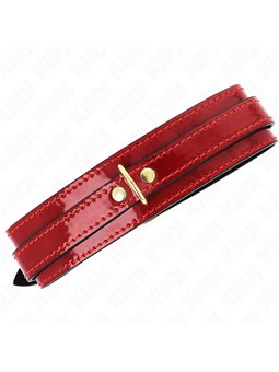 Kink - Collare Regolabile Rosso Vino con Dettagli Oro 29-42,5 Cm x 4 Cm