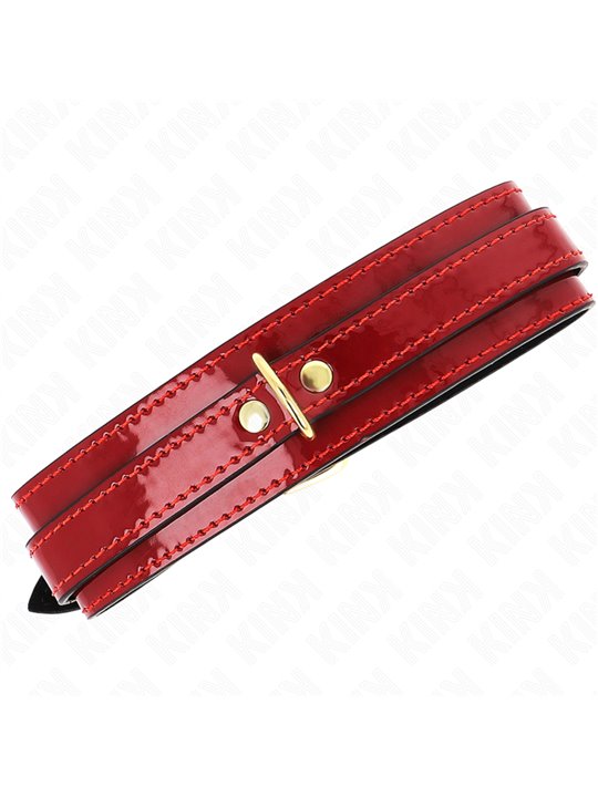 Kink - Wine Red Adjustable Necklace With Golden Details 29-42.5 Cm X 4 Cm