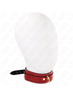 Kink - Collare Regolabile Rosso Vino con Dettagli Oro 29-42,5 Cm x 4 Cm