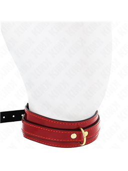 Kink - Wine Red Adjustable Necklace With Golden Details 29-42.5 Cm X 4 Cm
