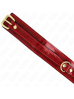Kink - Wine Red Adjustable Necklace With Golden Details 29-42.5 Cm X 4 Cm