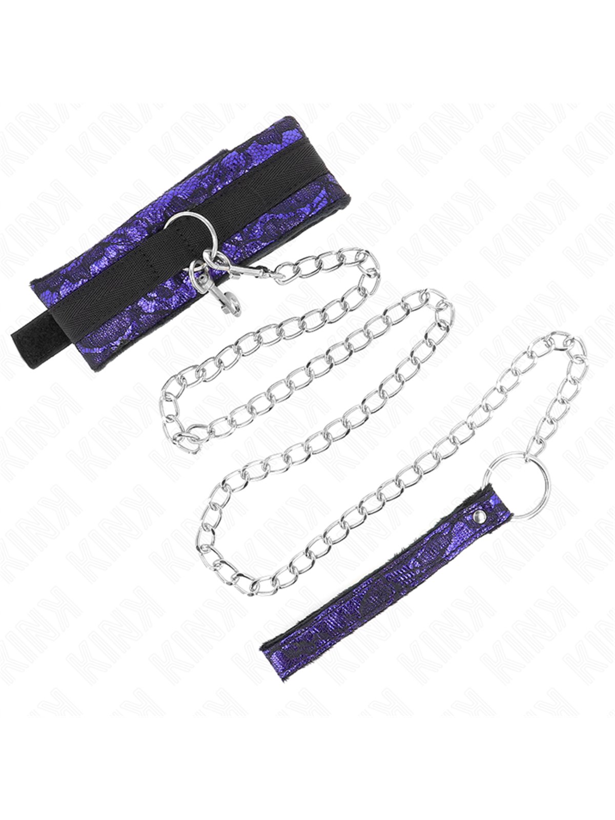 Kink - Collare con Guinzaglio 105 Cm in Pizzo di Velluto 44 x 5,5 Cm