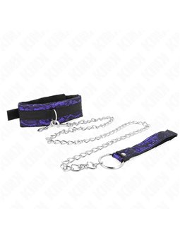 Kink - Collare con Guinzaglio 105 Cm in Pizzo di Velluto 44 x 5,5 Cm