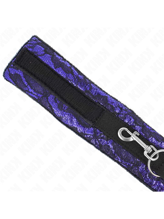 Kink - Collare con Guinzaglio 105 Cm in Pizzo di Velluto 44 x 5,5 Cm
