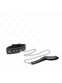 Kink - Pvc Leather Necklace With Belt 105 Cm Rhinestone Rivet 41.5 X 4 Cm
