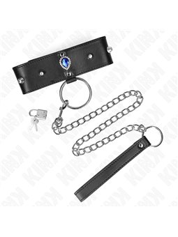 Kink - Necklace 65 Cm With Strap With Blue Diamonds Adjustable 36-43 Cm X 5 Cm
