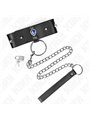 Kink - Collare con Guinzaglio 65 Cm con Diamanti Blu 36-43 Cm x 5 Cm