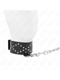 Kink - Collare con Guinzaglio 65 Cm Nero con Borchie 36-43 Cm x 5 Cm Mod. 3