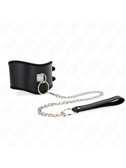 Kink - Collare con Guinzaglio 65 Cm Largo 40-55 Cm x 10 Cm Nero
