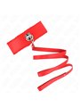 Kink - Collare con Guinzaglio Rosso 116 Cm con Borchie 40-48 Cm x 6 Cm