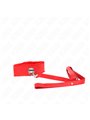 Kink - Collare con Guinzaglio Rosso 116 Cm con Borchie 40-48 Cm x 6 Cm