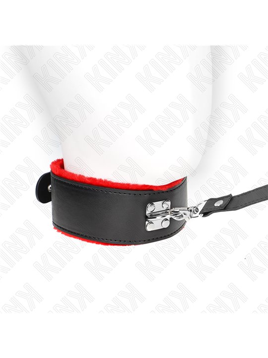 Kink - Necklace With Belt 116 Cm With Red Leather Strap Adjustable 40-48 Cm X 6 Cm