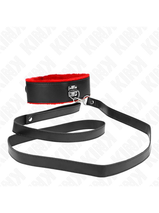 Kink - Necklace With Belt 116 Cm With Red Leather Strap Adjustable 40-48 Cm X 6 Cm
