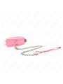 Kink - Collar With Leash 65 Cm With Restrictions Pink 36-42 Cm X 5.5 Cm