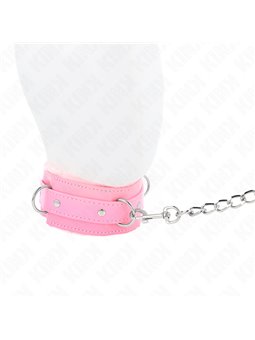 Kink - Collar With Leash 65 Cm With Restrictions Pink 36-42 Cm X 5.5 Cm