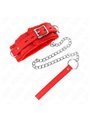 Kink - Collar With Leash 65 Cm With Restrictions Red 36-42 Cm X 5.5 Cm
