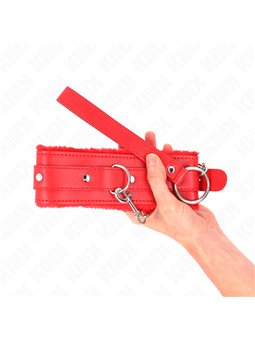Kink - Collar With Leash 65 Cm With Restrictions Red 36-42 Cm X 5.5 Cm