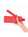Kink - Collare con Guinzaglio 65 Cm Rosso con Borchie 36-42 Cm x 5,5 Cm