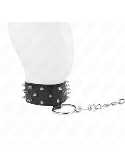 Kink - Collare con Guinzaglio 65 Cm con Borchie 36-43 Cm x 5 Cm Mod. 5