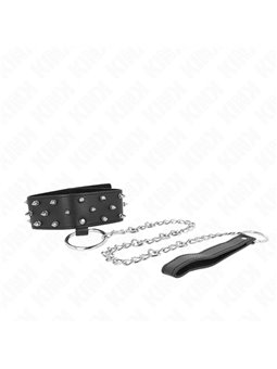 Kink - Collare con Guinzaglio 65 Cm con Borchie 36-43 Cm x 5 Cm Mod. 5