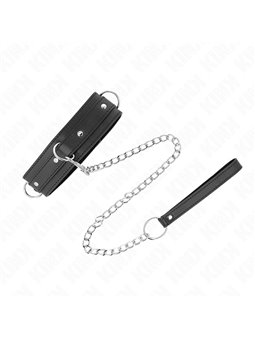 Kink - Collare con Guinzaglio 65 Cm Regolabile 3 Anelli 38-49 Cm x 5 Cm