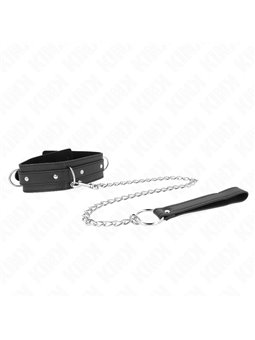 Kink - Collare con Guinzaglio 65 Cm Regolabile 3 Anelli 38-49 Cm x 5 Cm