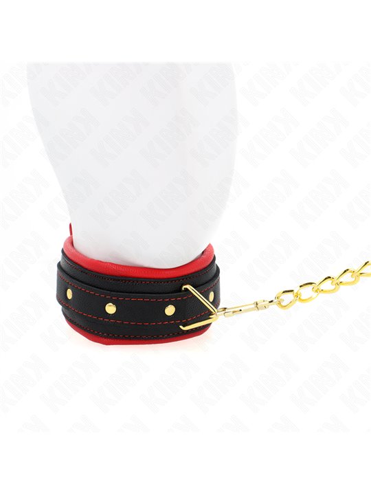 Kink - Collare con Guinzaglio in Tessuto Rosso Regolabile 33-48 Cm x 5,7 Cm