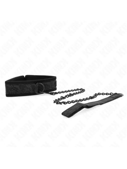 Kink - Collare con Guinzaglio 77 Cm Nero 34-54 Cm x 5 Cm Mod. 5