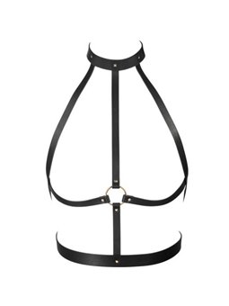 Bijoux Indiscrets - Pettorina in Pelle Vegana Nera Stile Bondage