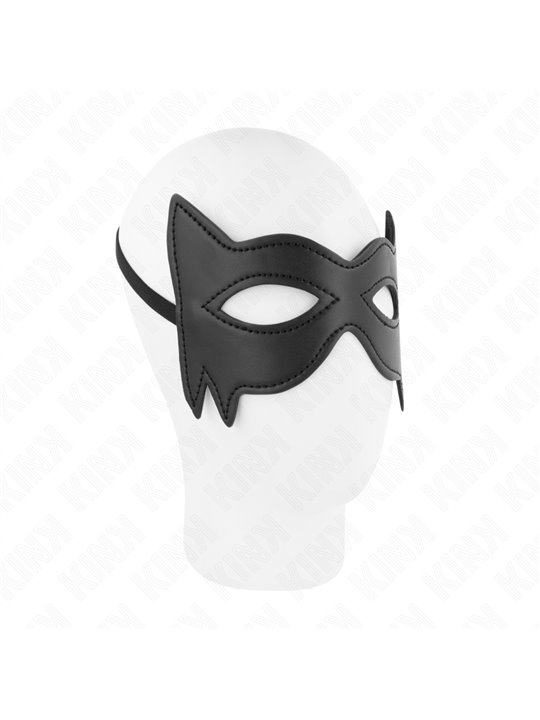 Kink - Maschera in Pelle Vegana Stile Gatto 18,5x12,5 Cm Modello 3